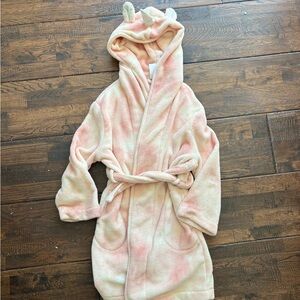 Gap girls fleece robe unicorn pink tie dye size 8/ medium
